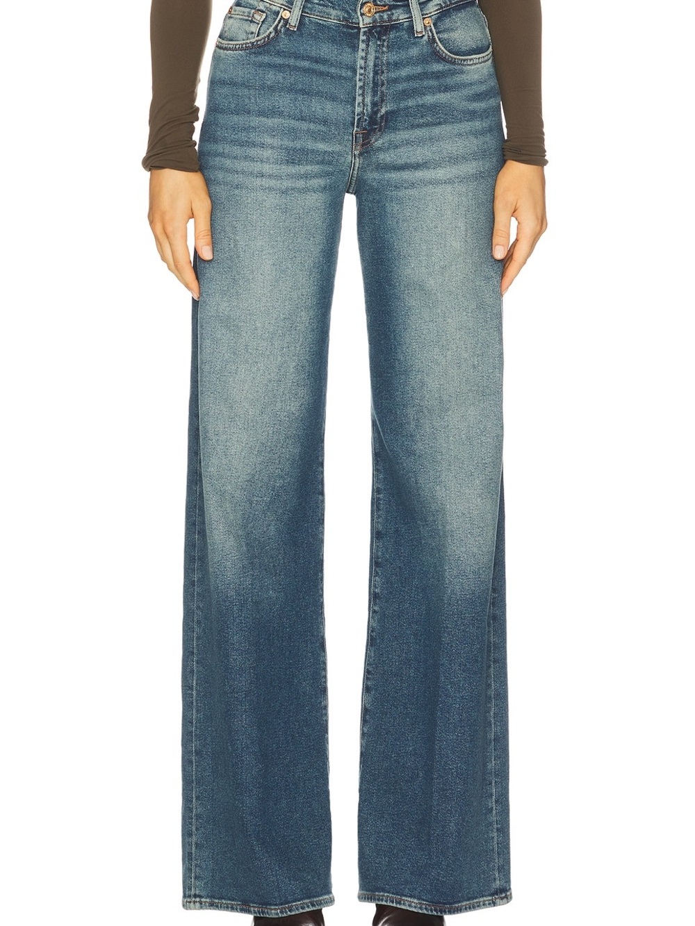 NWT $248 7 For All Mankind Lotta Wide Leg Jeans